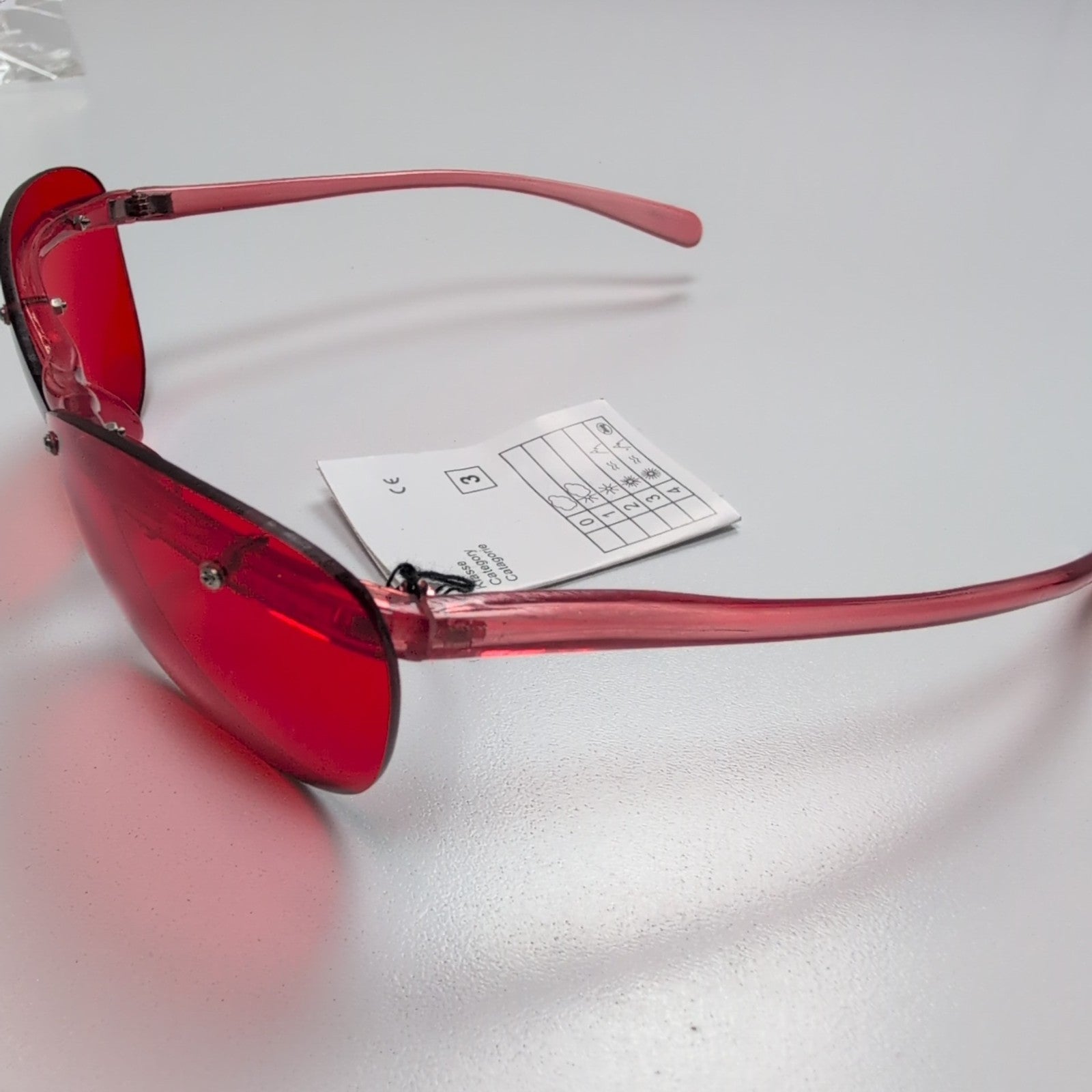 Bar-On® Lunettes de Soleil Ovales Oversized Rouges Style Y2K 119LU