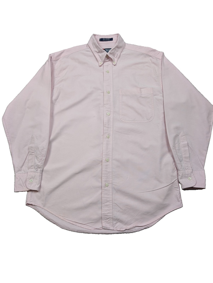 Chemise shirt Chaps Ralph Lauren M rose pâle coton Oxford button down