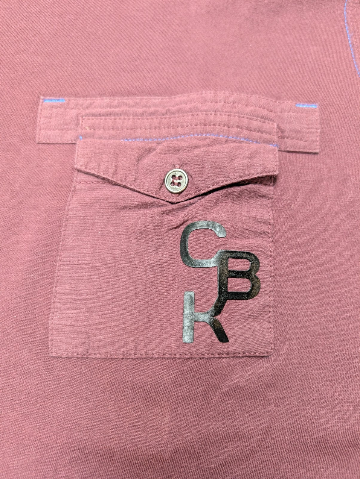 T-Shirt Manches Longues Bordeaux CBK - Taille XL - Poche à Rabat - Neuf sans Éti