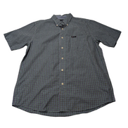 Chemise CHAPS violet et verte à carreaux manches courtes taille L #4e