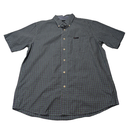 Chemise CHAPS violet et verte à carreaux manches courtes taille L #4e