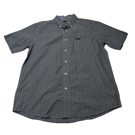 Chemise CHAPS violet et verte à carreaux manches courtes taille L #4e