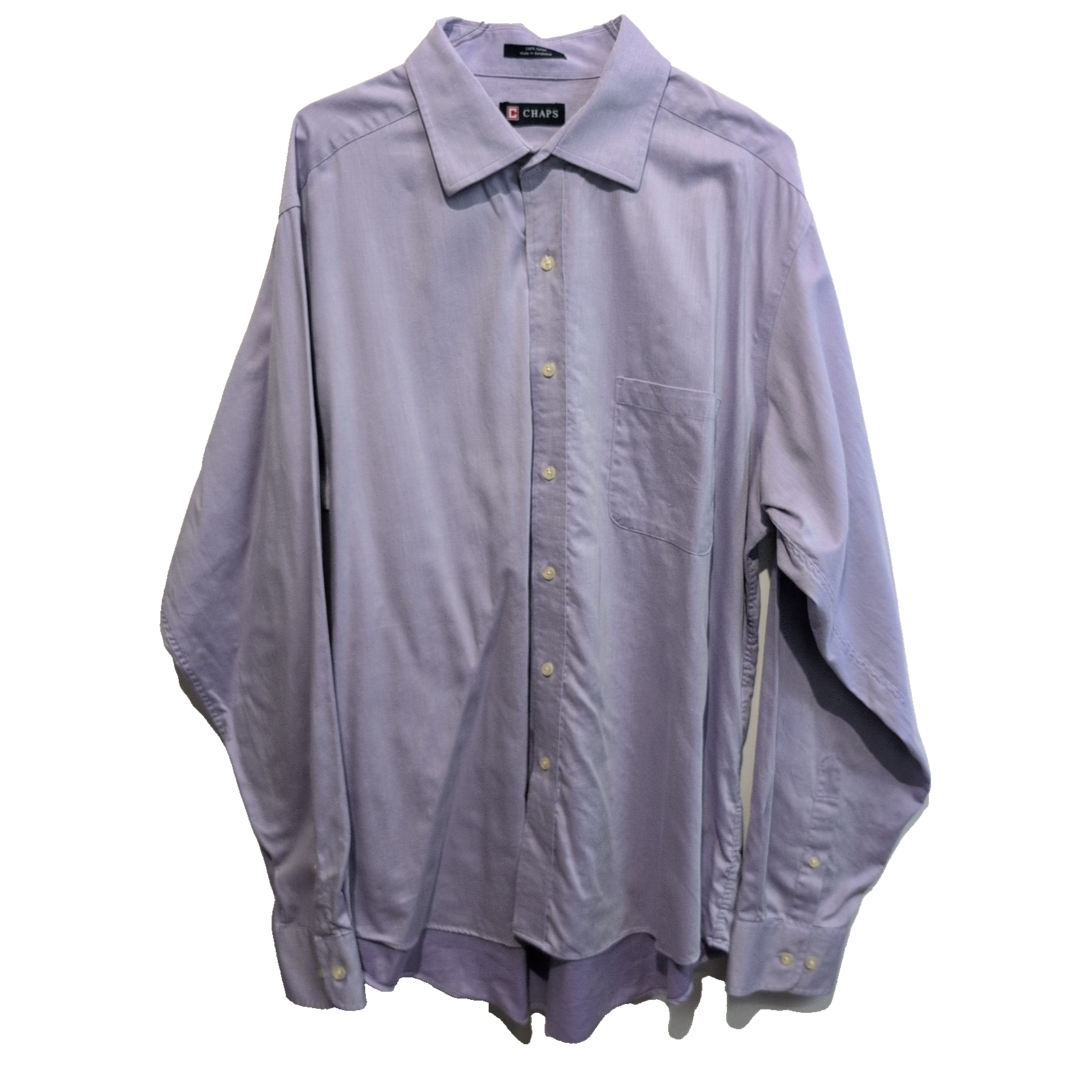Chemise CHAPS violet lila uni 1 poche manches longues homme taille XL / XXL