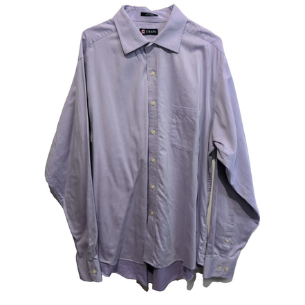 Chemise CHAPS violet lila uni 1 poche manches longues homme taille XL / XXL