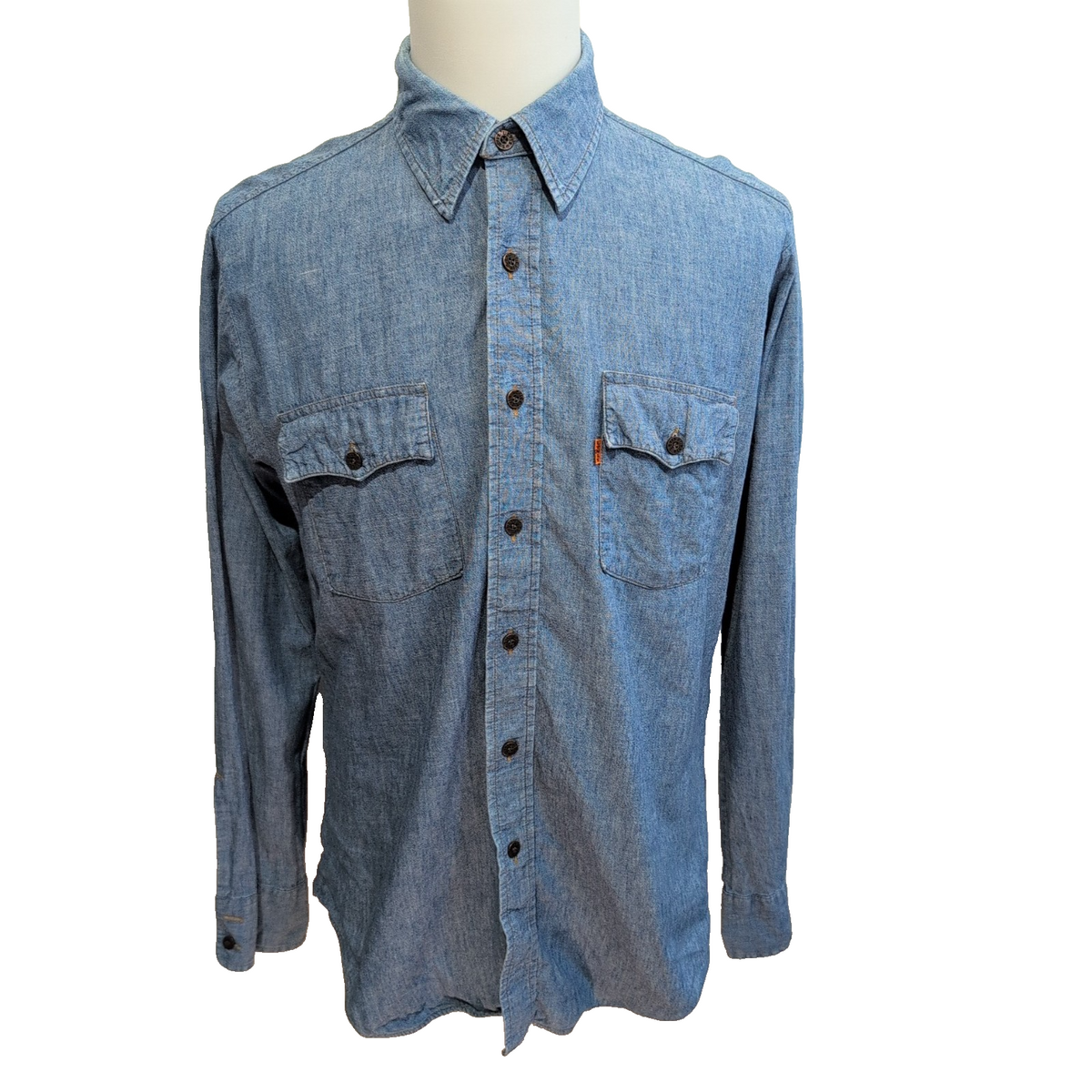 Chemise Levi's L Western Jean Bleu Made in Canada 2 Poches Coton