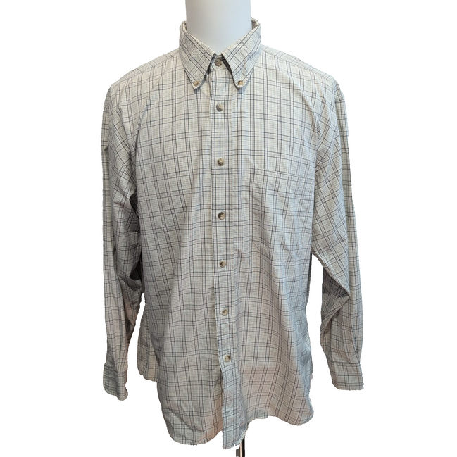 Chemise Pendleton XL Crème Carreaux 100% Coton Poche Homme