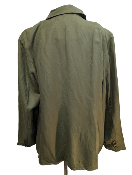 Blazer femme Jessica London Vert Kaki Taille 4XL Lin / Rayonne Neuf
