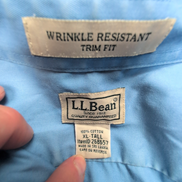 Chemise L.L. Bean bleue unie taille XL #166e