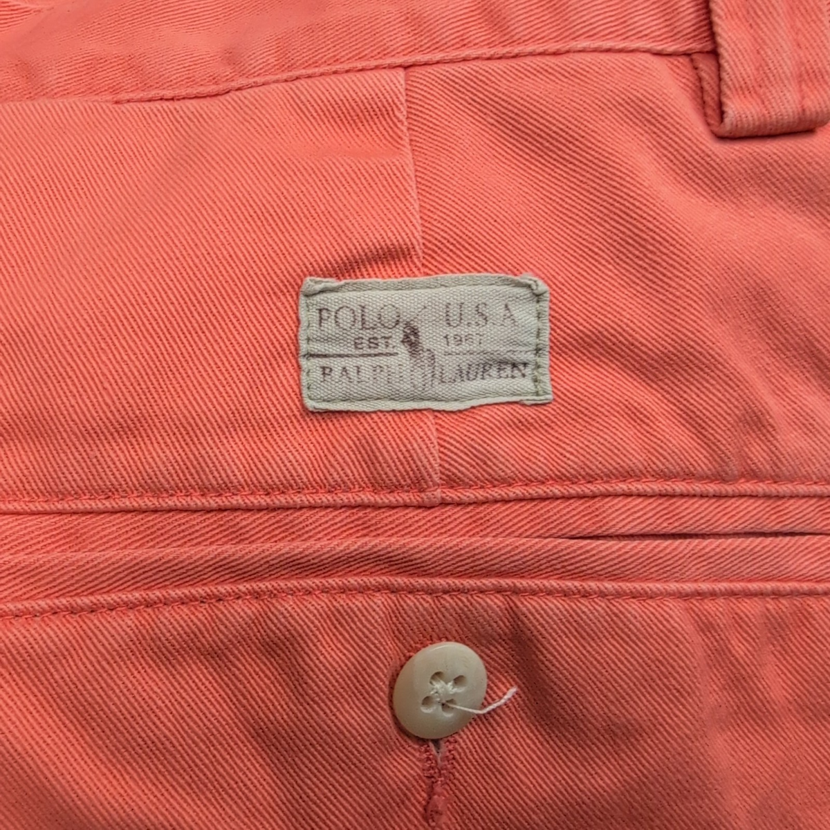 Pantalon Chino Polo Ralph Lauren Philip W33 L32 Orange Corail Coton USA