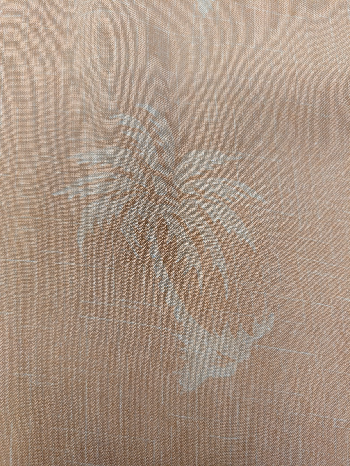 Chemise Hawaïenne Campia Rayon Orange Pâle Motifs Palmiers - Taille M