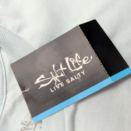 T-shirt Salt Life Manches Longues 2XL Bleu Clair Coton Neuf avec Étiquette