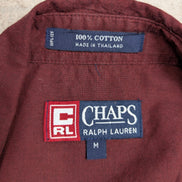 Chemise shirt Chaps Ralph Lauren M bordeaux coton manches longues button down