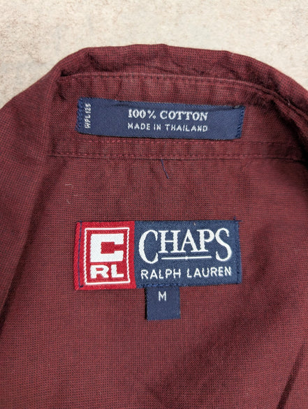 Chemise shirt Chaps Ralph Lauren M bordeaux coton manches longues button down