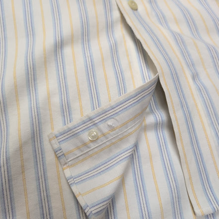Chemise L.L. Bean Wrinkle Resistant à Rayures Bleu & Beige 1 poche Taille L