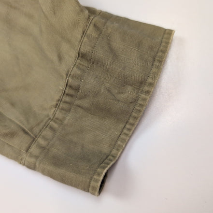 Chemise Ralph Lauren Blake XL Soie Lin Kaki Logo Bleu Marine mancheslongues