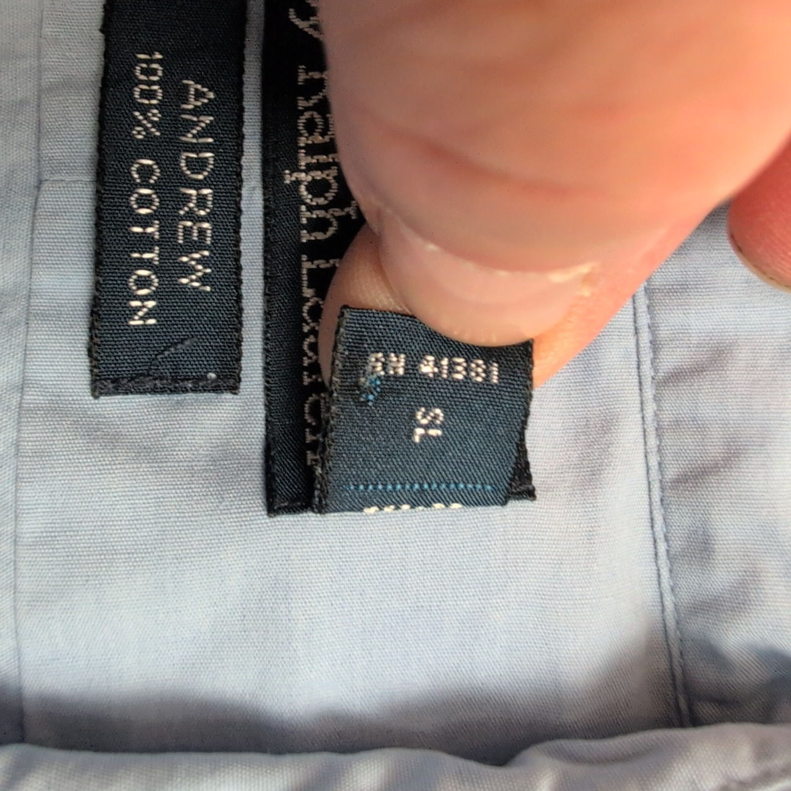 Chemise Polo Ralph Lauren Andrew M L Bleu Clair Manches Courtes