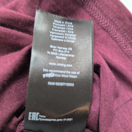 T-shirt Ulvang Femme XS Mérinos Lyocell Bordeaux Manches Courtes Norvège