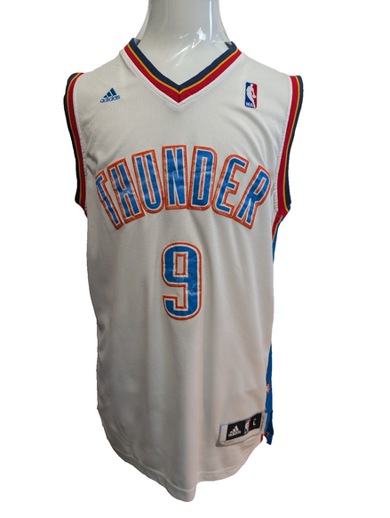 ADIDAS NBA Maillot L THUNDER IBaka #9 Blanc VINTAGE OKC Jersey Basketball