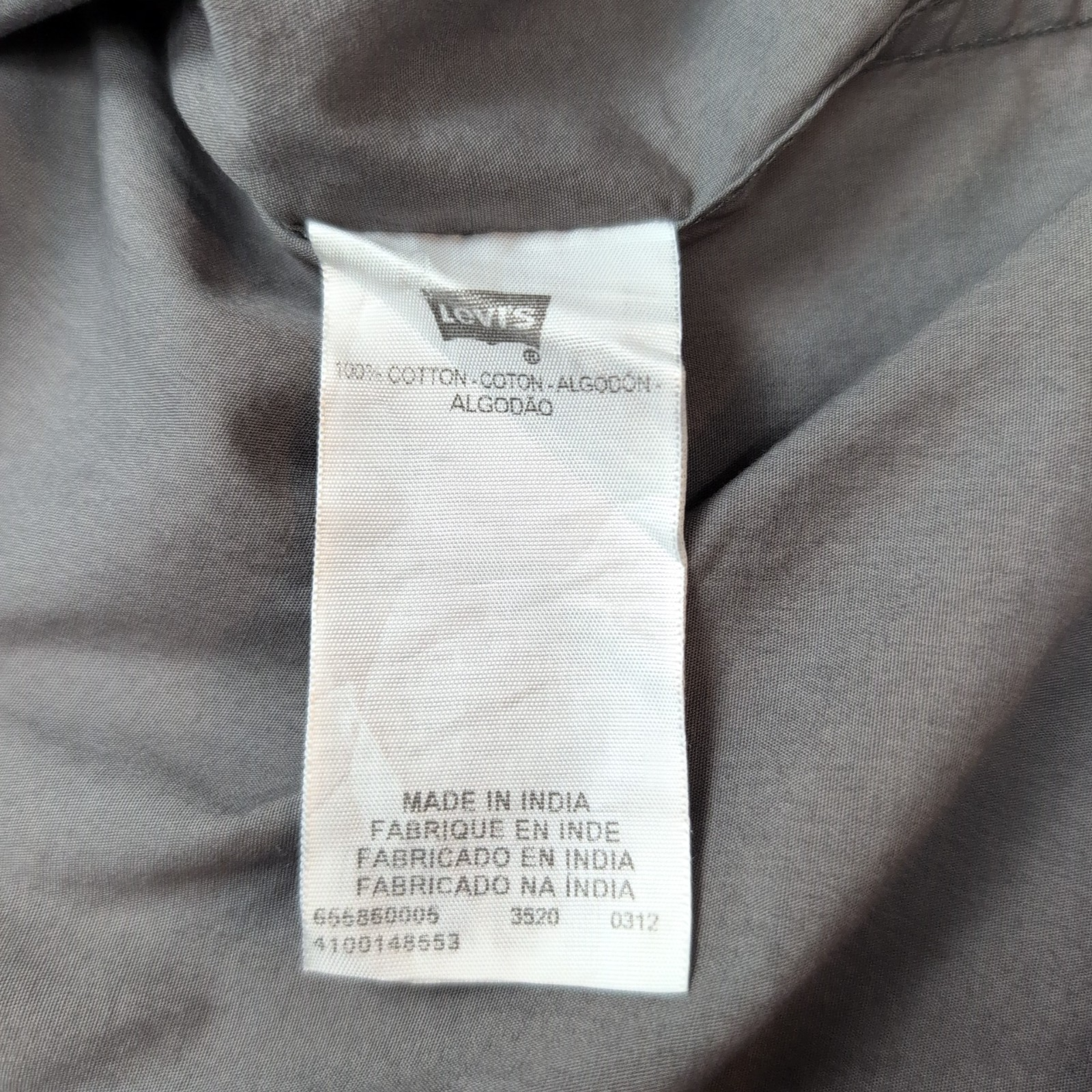 Chemise Levi's marron gris uni manches courtes western cowboy taille L 2 poches