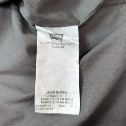 Chemise Levi's marron gris uni manches courtes western cowboy taille L 2 poches