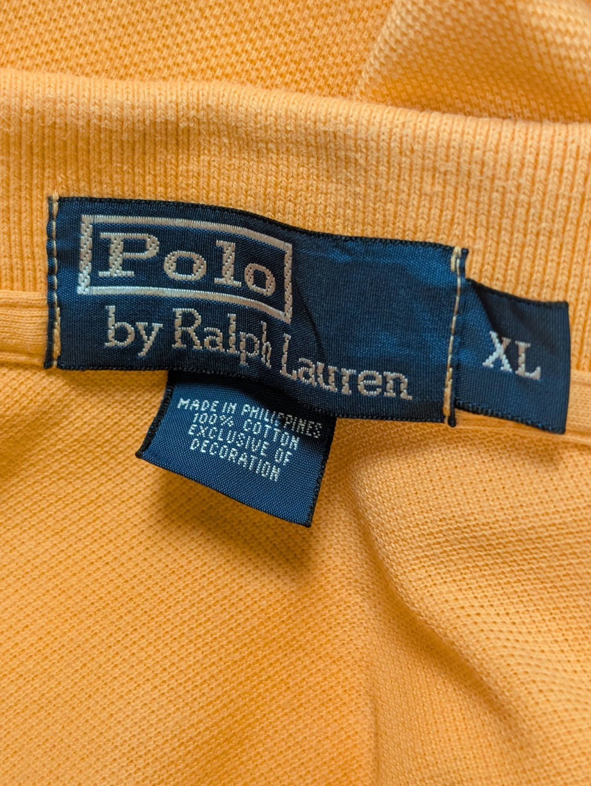 Polo manches courtes Polo Ralph Lauren XL orange pêche logo bleu coton