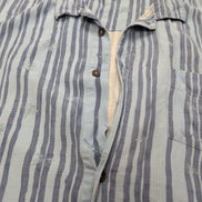 Chemise Hawaïenne Kona Wind L Rayures Bleu Rayonne Coton Madagascar
