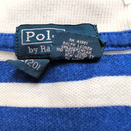 Polo Ralph Lauren Homme XS Bleu Blanc Rayures Logo Orange Polo Manches Courtes