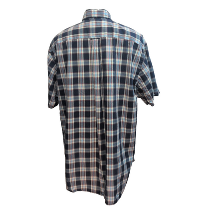 Chemise Nautica Classic Fit 2XLT Bleu Marine Carreaux 100% Coton Manches courtes
