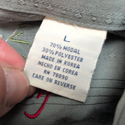 Chemise Hawaïenne Bamboo Cay L Kaki Brodée Modal Made in Korea