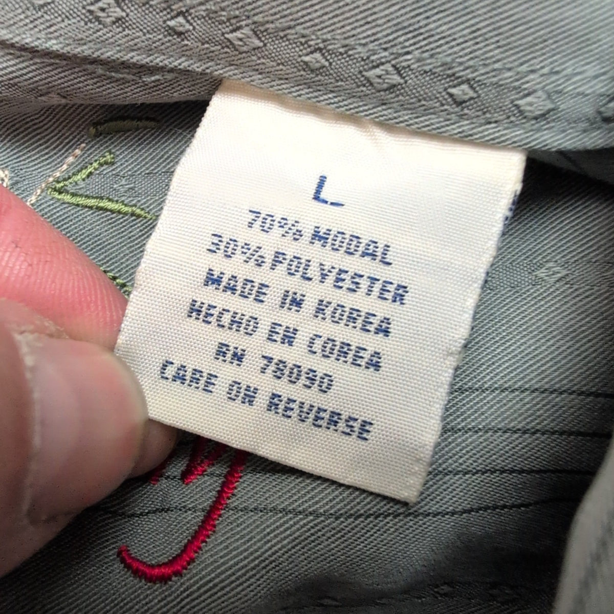 Chemise Hawaïenne Bamboo Cay L Kaki Brodée Modal Made in Korea