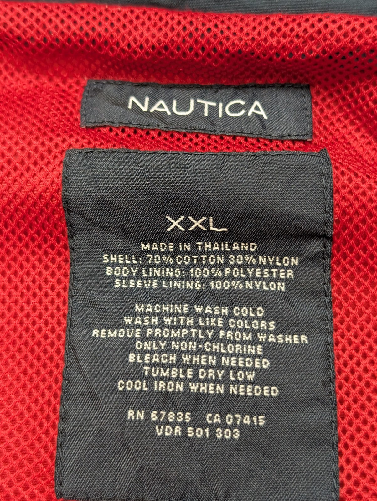 NAUTICA Veste Imperméable Coupe-Vent XXL Rouge Logo Brodé | 315BSR