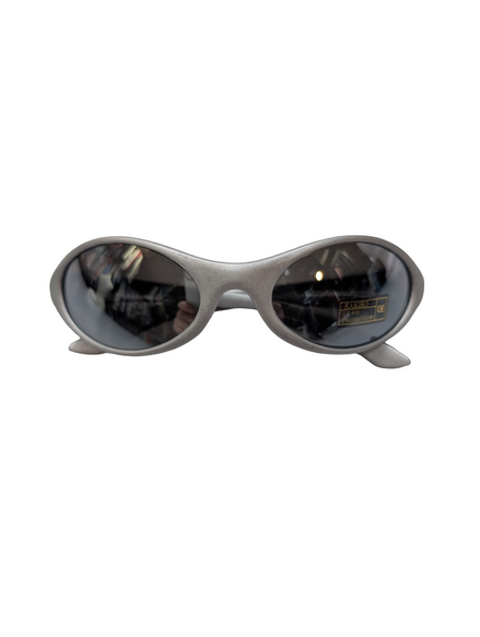 Lunettes de soleil de style Ovale Gris Argenté KAKIKO Y2K