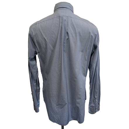 Chemise Ralph Lauren M Classic Fit Bleue Carreaux 100% Coton Logo Bleu Marine
