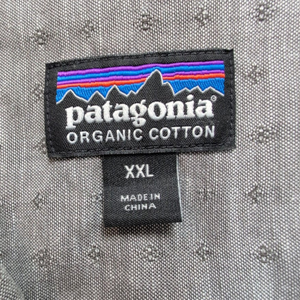 Chemise Patagonia Grise À Motifs Coton Organique Manches Longues Taille XXL