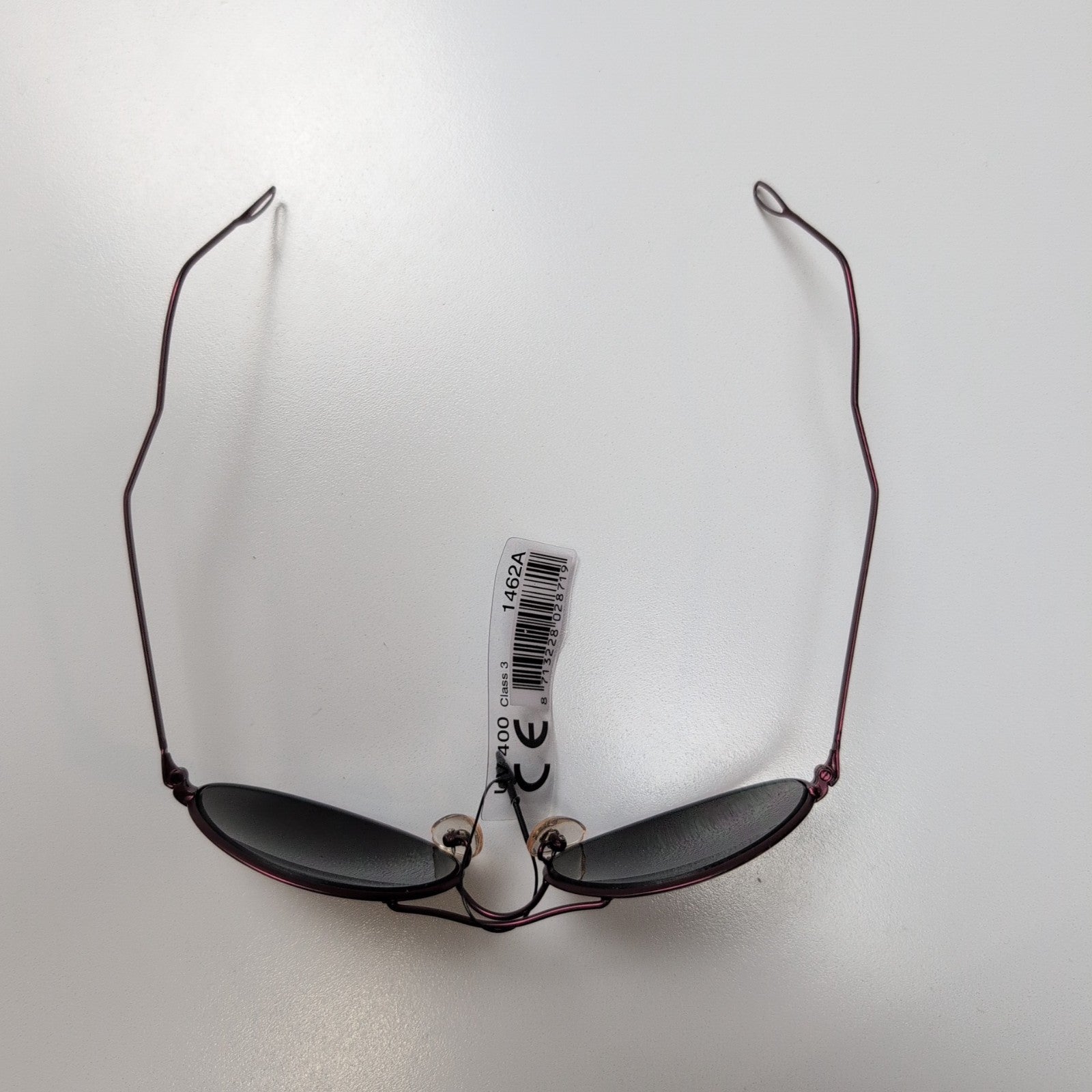 Lunettes de soleil Y2K Branche ultra fine Métal Bordeaux Satiné Ovale