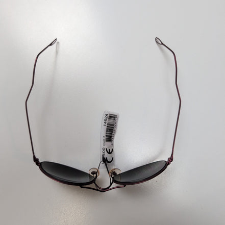 Lunettes de soleil Y2K Branche ultra fine Métal Bordeaux Satiné Ovale