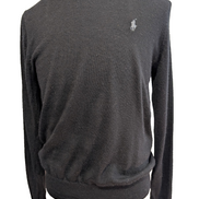 Pull Polo Ralph Lauren Laine Mérinos Noir Col Rond Taille S Logo Gris | 546WSR