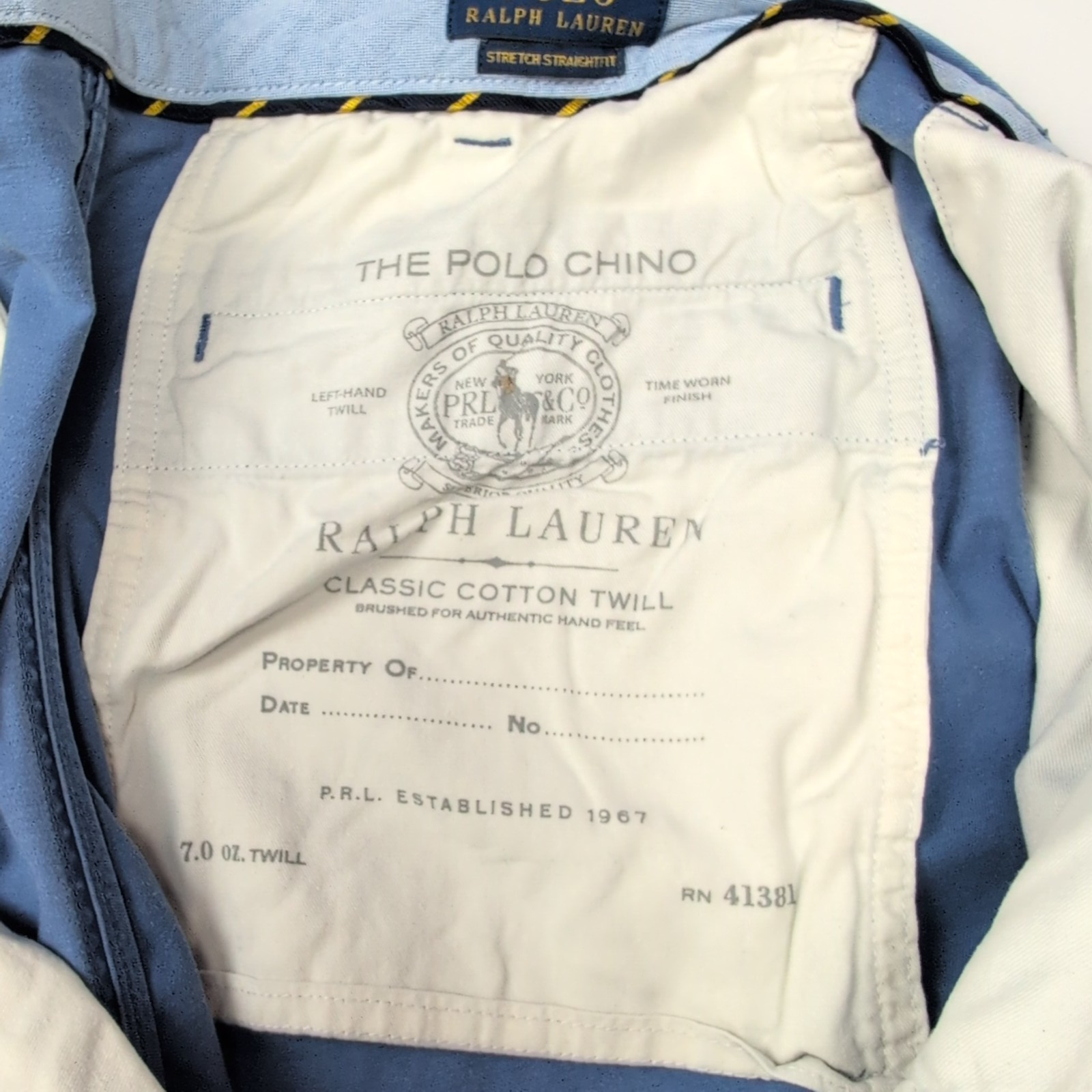 Pantalon chino Polo Ralph Lauren bleu taille W36xL32 FR36 #37cr