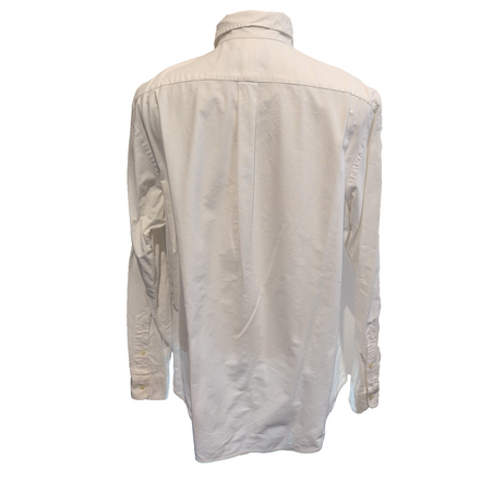 Chemise Ralph Lauren XL XXL Blanche Logo Marron Button Down Shirt