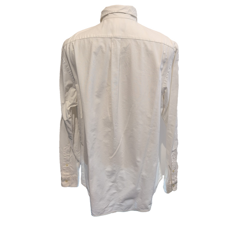 Chemise Ralph Lauren XL XXL Blanche Logo Marron Button Down Shirt