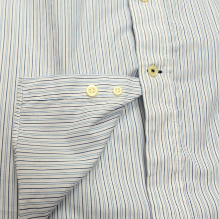 Chemise Nautica L Slim Fit Bleu Rayures Made in Mauritius Coton manches longues