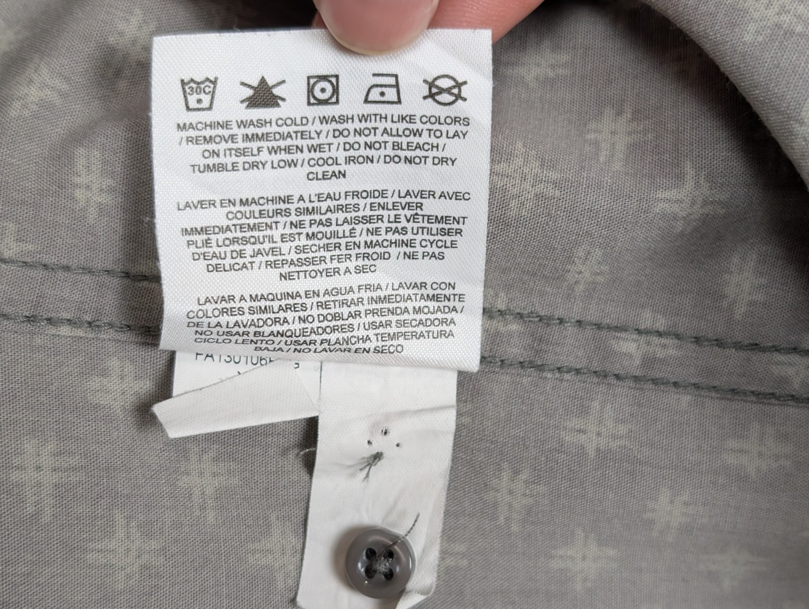 Chemise Nike kaki à motifs manches longues homme taille XL