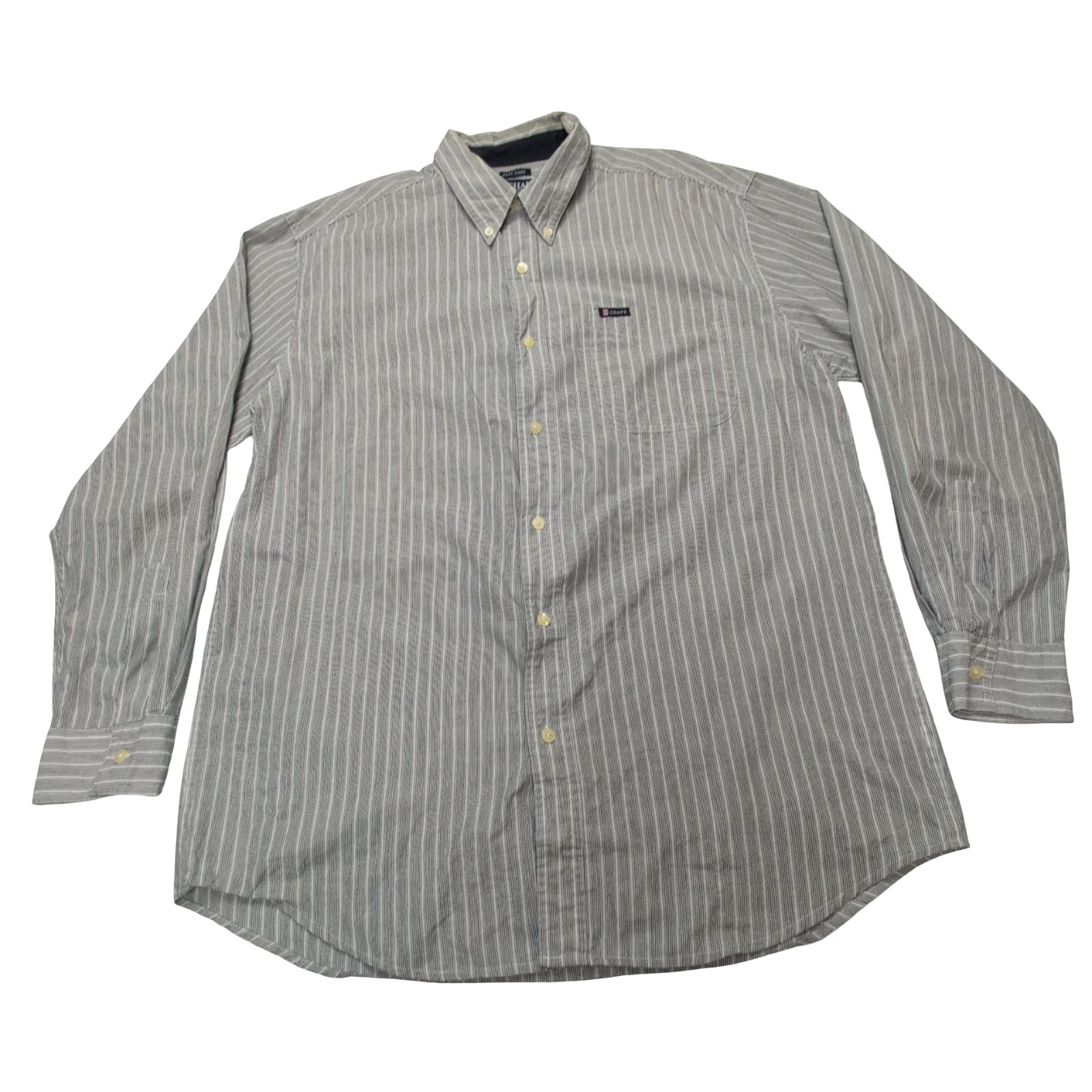 Chemise Chaps grise à rayures taille L #49e