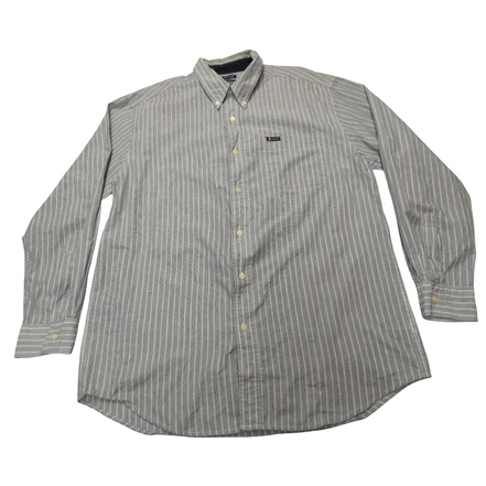 Chemise Chaps grise à rayures taille L #49e