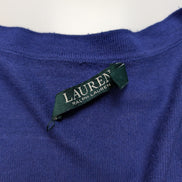 Pull LAUREN Ralph Lauren S bleu royal col V modal soie maille fine femme