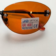 Lunettes de soleil JD Optical Y2K Ovales Sans Monture Ambre Métal Noir Mat