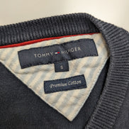 Pull Tommy Hilfiger - Col V - Bleu Marine - Premium Cotton - Taille S
