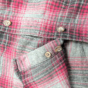 Chemise George S Flanelle Carreaux Rouge Gris 2 Poches manches longues