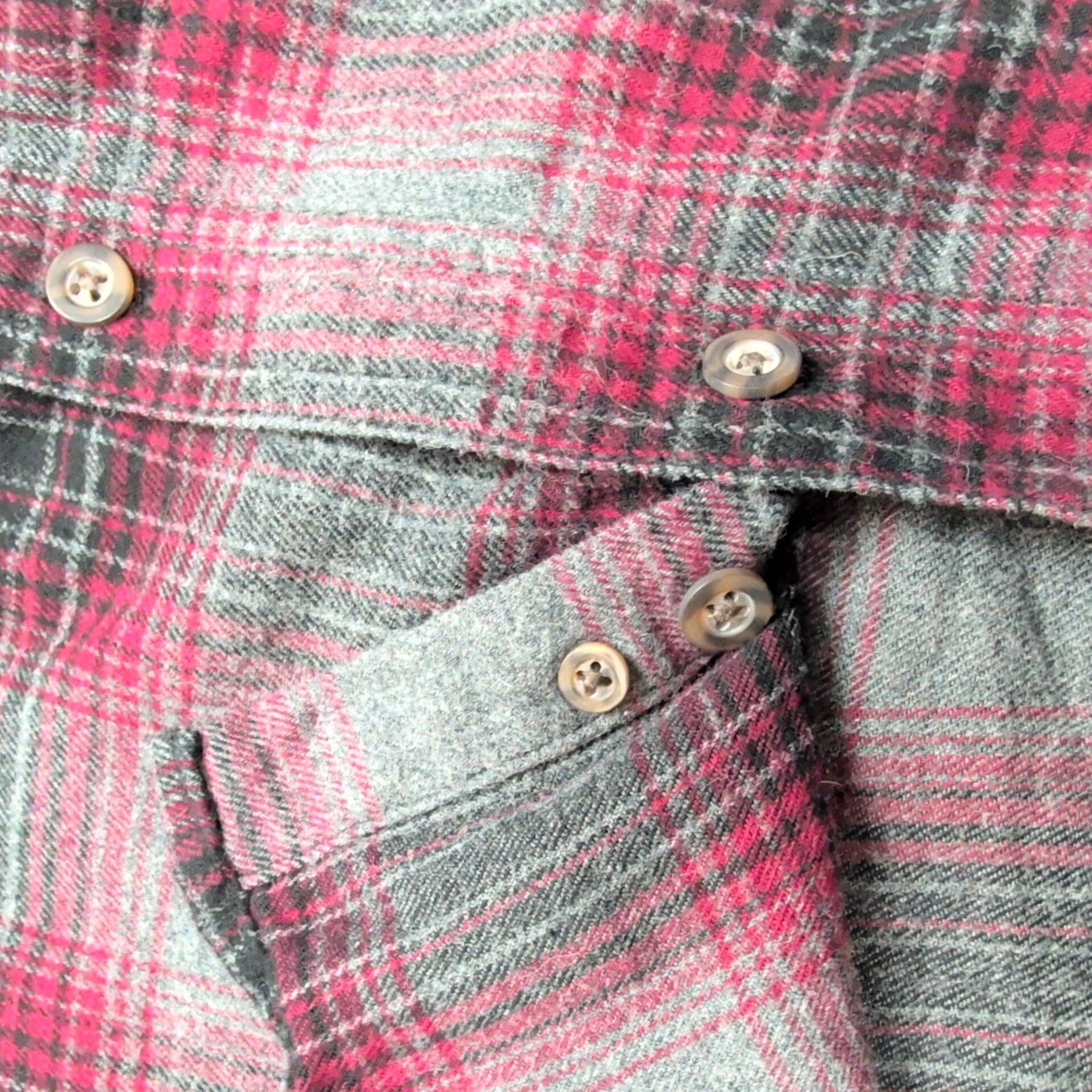 Chemise George S Flanelle Carreaux Rouge Gris 2 Poches manches longues