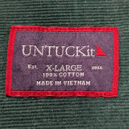 UNTUCKit XL Chemise Velours Côtelé Vert Forêt Coton Coupe Décontractée